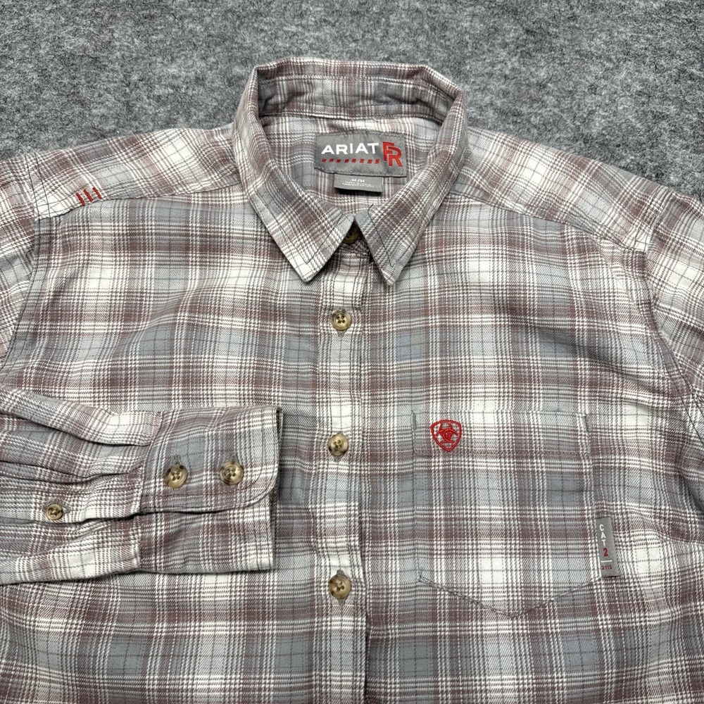 Ariat FR shirt women's medium plaid Cat 2 2112 flame resistant work uniform